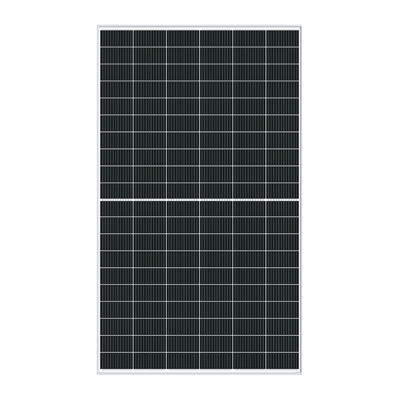 SPxxx-120M12 (590–615 W), silberner Rahmen, weißes Netz